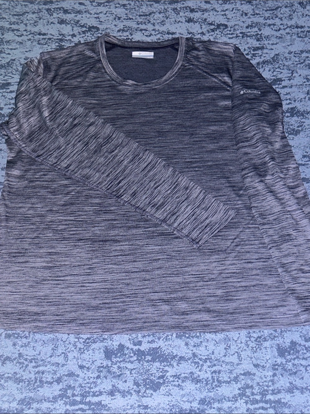 Columbia Heathered Purple & Grey Long Sleeve Performance Top